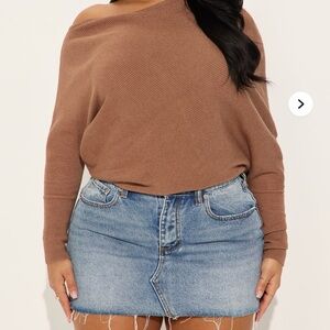 NWT Fashion Nova Mocha Knit Sweater